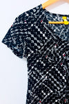 Robe t-shirt noire et blanche à motifs seconde main - Lolë- La Penderie du Paradis