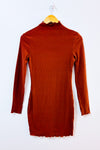 Robe ajustée côtelé orange brûlé à col montant seconde main - SHEIN- La Penderie du Paradis