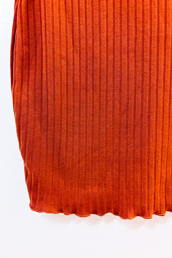 Robe ajustée côtelé orange brûlé à col montant seconde main - SHEIN- La Penderie du Paradis