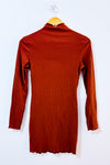 Robe ajustée côtelé orange brûlé à col montant seconde main - SHEIN- La Penderie du Paradis