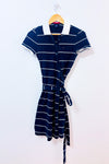 Robe portefeuille polo rayée marine et blanche seconde main - Tommy Hilfiger- La Penderie du Paradis