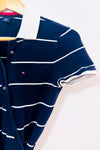 Robe portefeuille polo rayée marine et blanche seconde main - Tommy Hilfiger- La Penderie du Paradis