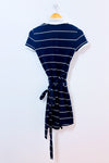 Robe portefeuille polo rayée marine et blanche seconde main - Tommy Hilfiger- La Penderie du Paradis