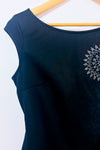 Robe noire ajustée à studs fleuris et motif léopard* seconde main - Desigual- La Penderie du Paradis