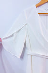 Robe portefeuille blanche à manches volantes* seconde main - DKNY- La Penderie du Paradis