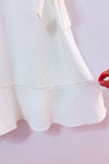 Robe portefeuille blanche à manches volantes* seconde main - DKNY- La Penderie du Paradis