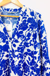 Robe midi bleue et blanche fleurie* seconde main - Only- La Penderie du Paradis