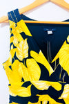 Robe maxi marine à imprimé floral jaune* seconde main - Tommy Hilfiger- La Penderie du Paradis