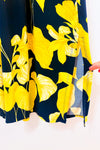 Robe maxi marine à imprimé floral jaune* seconde main - Tommy Hilfiger- La Penderie du Paradis