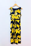 Robe maxi marine à imprimé floral jaune* seconde main - Tommy Hilfiger- La Penderie du Paradis