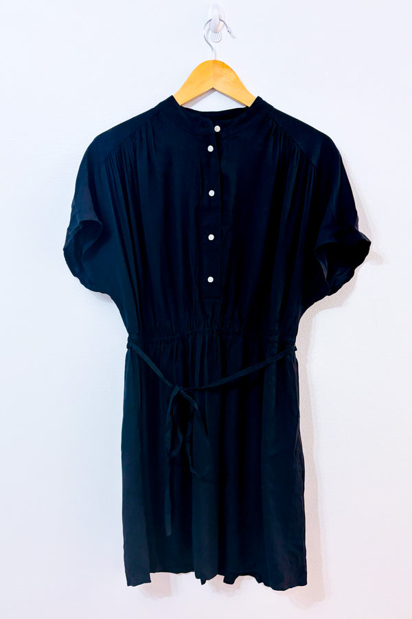 Robe noire fluide à nouer* seconde main - H&M- La Penderie du Paradis