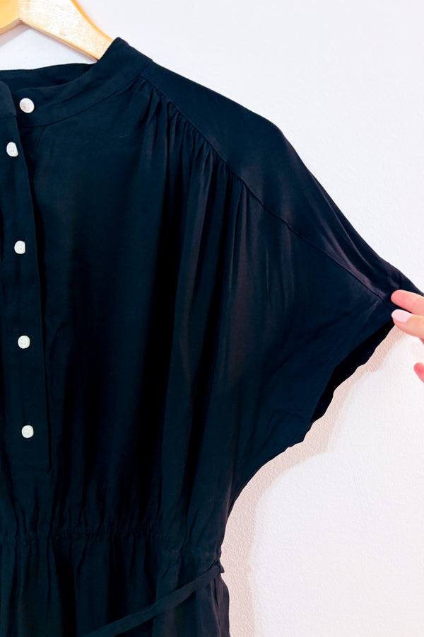 Robe noire fluide à nouer* seconde main - H&M- La Penderie du Paradis