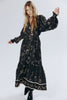 Robe maxi brune fleurie à nouer* seconde main - H&M- La Penderie du Paradis