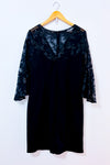 Robe de soirée noire à manches en dentelle* seconde main - Alex Evenings- La Penderie du Paradis