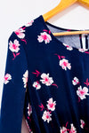 Robe marine fleurie seconde main - Tag- La Penderie du Paradis