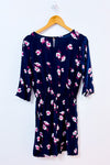 Robe marine fleurie seconde main - Tag- La Penderie du Paradis