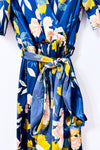 Robe maxi marine fleurie à taille ceinturée* seconde main - Baltic Born- La Penderie du Paradis
