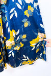 Robe maxi marine fleurie à taille ceinturée* seconde main - Baltic Born- La Penderie du Paradis