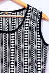 Robe ajustée en tricot noir et blanc à motifs géométriques* seconde main - Sioni- La Penderie du Paradis