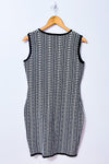 Robe ajustée en tricot noir et blanc à motifs géométriques* seconde main - Sioni- La Penderie du Paradis