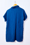 Robe chemise bleue gaufrée en coton et lin seconde main - Autres- La Penderie du Paradis