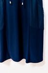 Robe marine à col drapé et manches transparentes* seconde main - Cazza Petite- La Penderie du Paradis