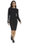 Robe noire en tricot à logos sur les manches* seconde main - DKNY- La Penderie du Paradis