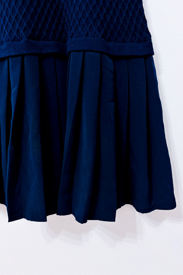 Robe marine en tricot à plis* seconde main - Tommy Hilfiger- La Penderie du Paradis