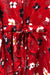 Robe fluide rouge fleurie (s) seconde main Pentagone   