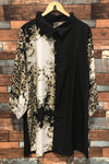 Robe légère noire et beige avec motifs (xl) seconde main SHEIN 