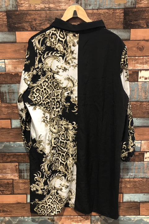 Robe légère noire et beige avec motifs (xl) seconde main SHEIN   