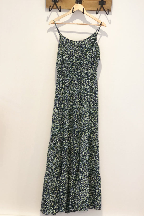 Robe maxi marine fleurie (s) seconde main Michael Kors 