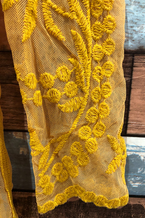 Robe jaune en dentelle (m) seconde main H&M   