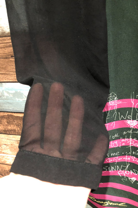 Robe verte et rose avec manches transparentes (m) seconde main Desigual   