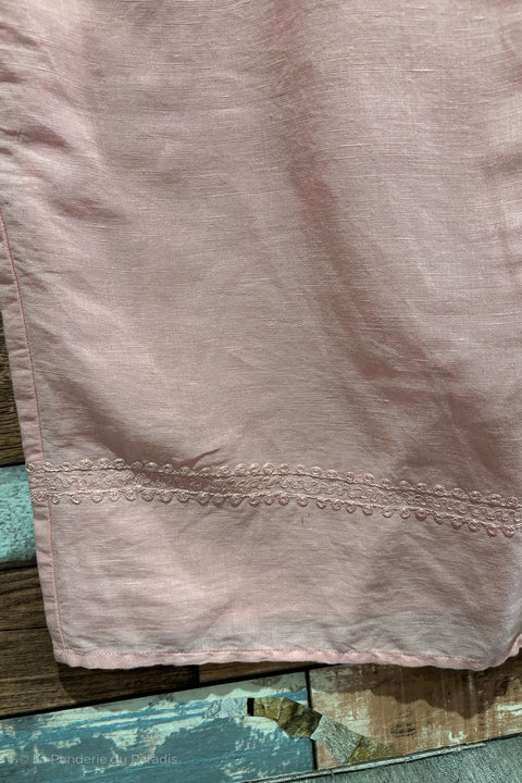 Robe rose pâle en lin (l) seconde main H.O.G.   