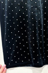 Robe noire en velours avec diamants et col haut (xs) seconde main H&M 