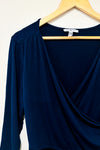 Navy wrap dress with long sleeves (l) - Maternity