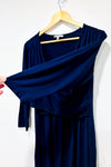 Navy wrap dress with long sleeves (l) - Maternity