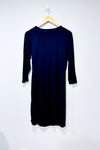 Navy wrap dress with long sleeves (l) - Maternity