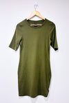 Fitted khaki t-shirt dress (s)