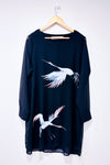 Robe noire avec oiseaux (l)