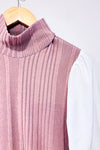 Robe mauve et blanche côtelée (l)-SHEIN-La Penderie du Paradis 🕊