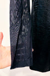 Robe noire motif serpent et manches transparentes en maille (m)-SHEIN-La Penderie du Paradis 🕊