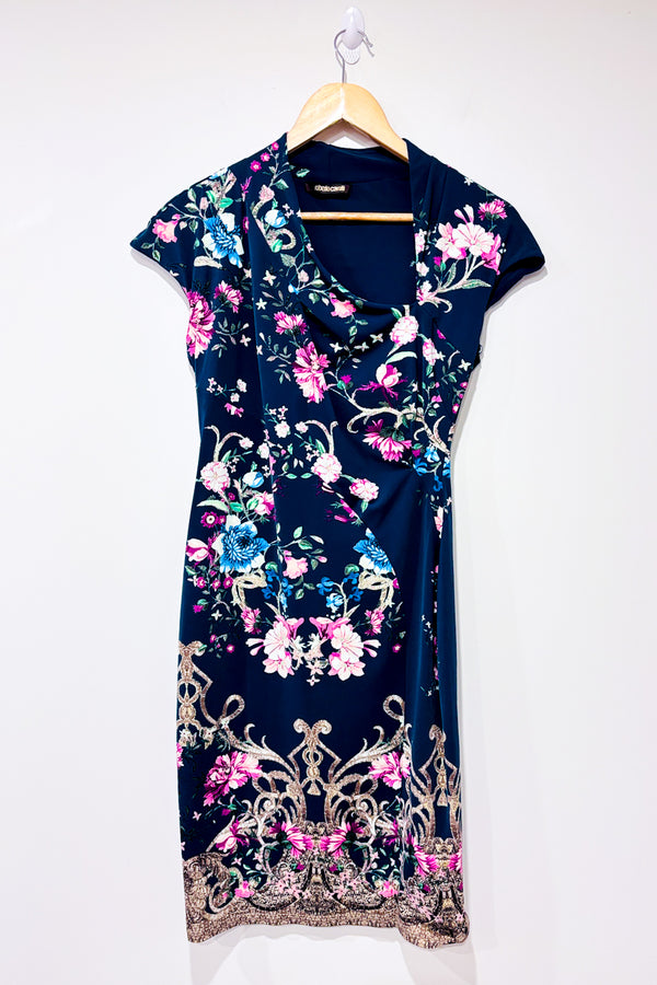 Robe verte et rose fleurie (m)-Roberto Cavalli-La Penderie du Paradis 🕊