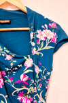 Robe verte et rose fleurie (m)-Roberto Cavalli-La Penderie du Paradis 🕊