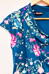 Robe verte et rose fleurie (m)-Roberto Cavalli-La Penderie du Paradis 🕊