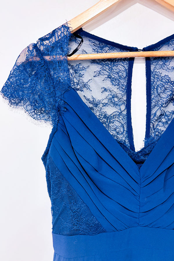 Robe fluide marine avec dentelle (s)-Nikibi-La Penderie du Paradis 🕊