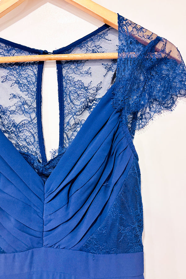 Robe fluide marine avec dentelle (s)-Nikibi-La Penderie du Paradis 🕊