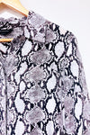 Robe noire en soie motif serpent (l)-Club Monaco-La Penderie du Paradis 🕊