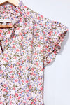 Robe rose fleurie (m)-Monteau-La Penderie du Paradis 🕊